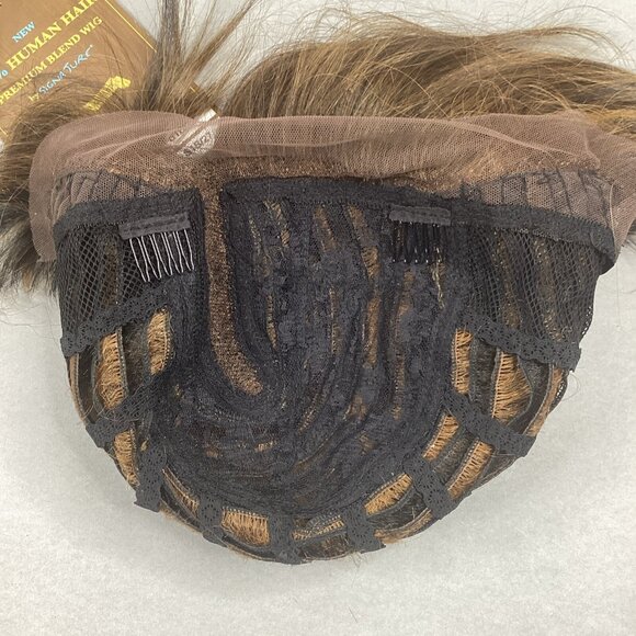 H/H Avanza Short Straight #S1B/27 Black Blonde 100% Human Hair Blend Full Wig - Picture 6 of 9